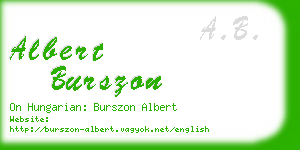 albert burszon business card